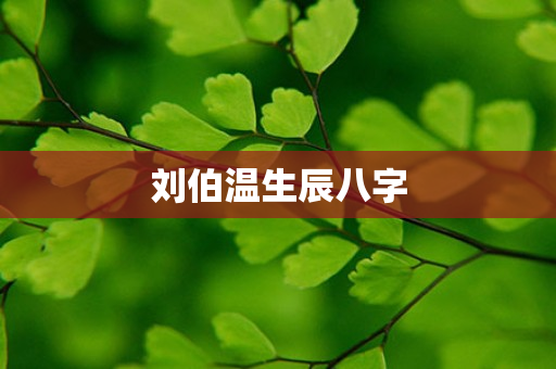 刘伯温生辰八字